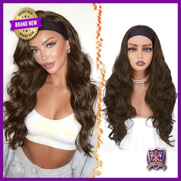 Human Hair Clip-in Bangs with Body Wave Headband Wig